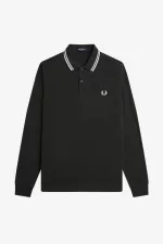 Fred Perry M3636 Men’s Shirt Night Green Snow White | IFDYE4918