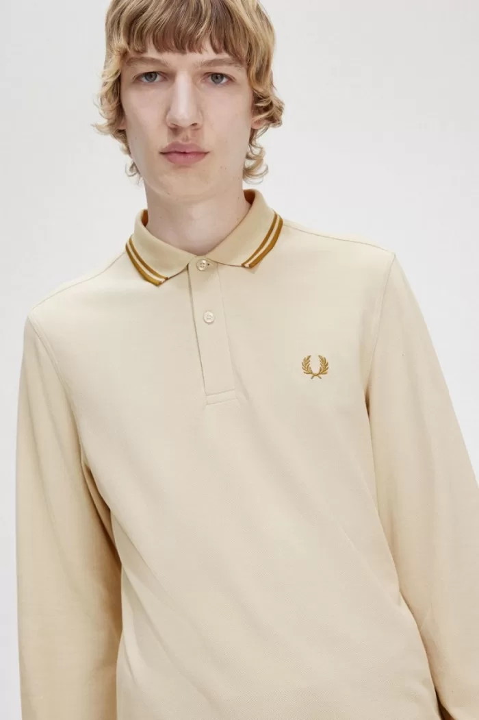 Fred Perry M3636 Men’s Shirt Oatmeal Dark Coffee Dark Coffee | ULHMI1695