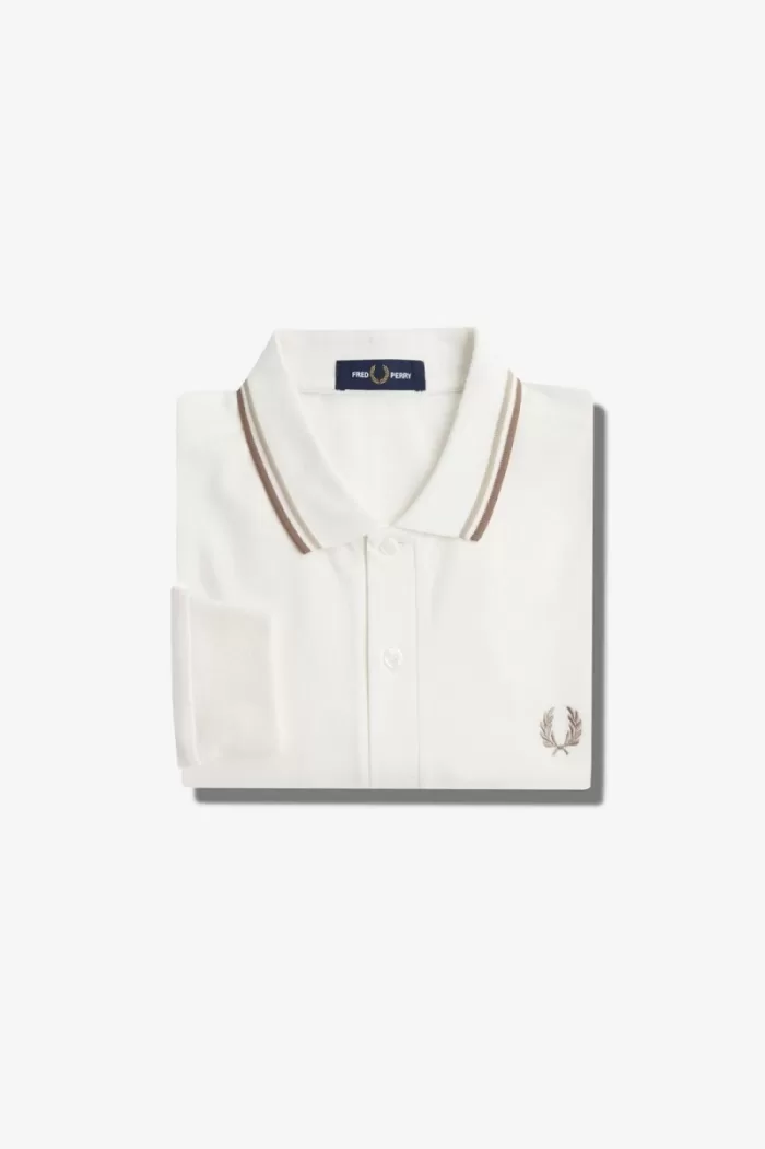 Fred Perry M3636 Men’s Shirt Snow White Oatmeal Green | HEGVF7834