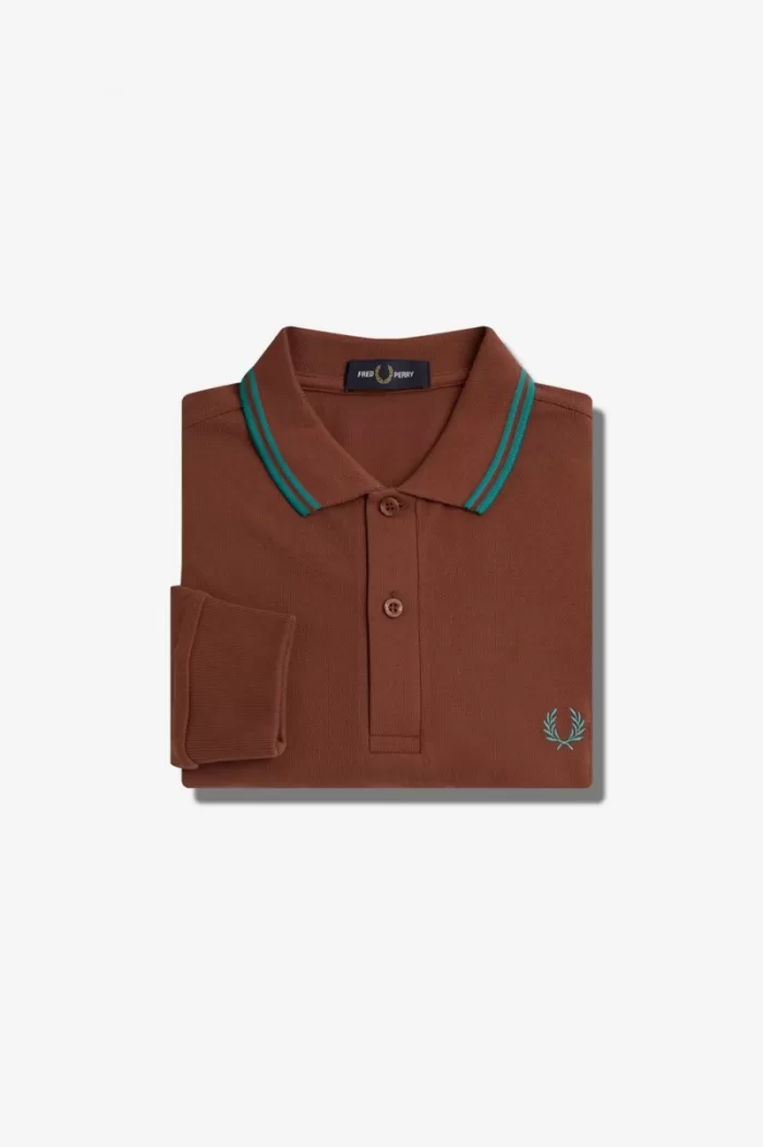 Fred Perry M3636 Men’s Shirt Whisky Brown Deep Mint Deep Mint | TBSWE5273