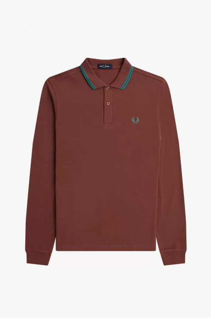 Fred Perry M3636 Men’s Shirt Whisky Brown Deep Mint Deep Mint | TBSWE5273