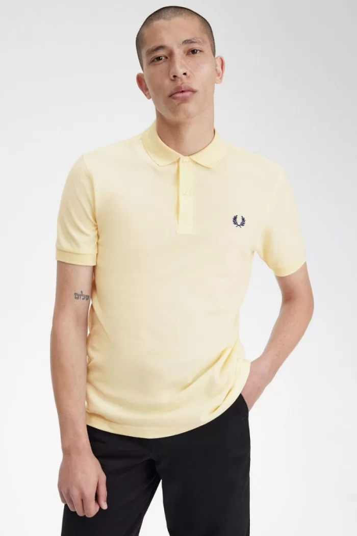 Fred Perry M6000 Men’s Shirt Aqua Cream French Navy | ASRHL7105