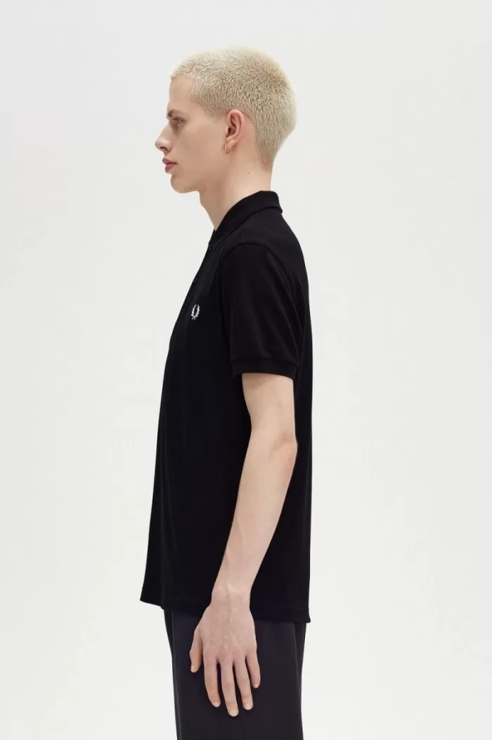 Fred Perry M6000 Men’s Shirt Black Snow White | DKJRH3865