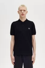 Fred Perry M6000 Men’s Shirt Black Snow White | DKJRH3865