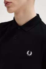 Fred Perry M6000 Men’s Shirt Black Snow White | DKJRH3865