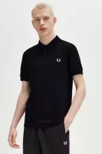 Fred Perry M6000 Men’s Shirt Black Snow White | DKJRH3865