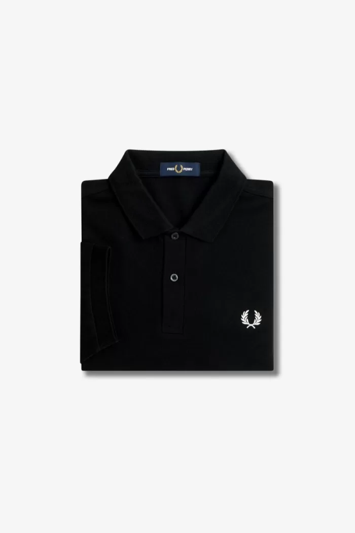 Fred Perry M6000 Men’s Shirt Black Snow White | DKJRH3865