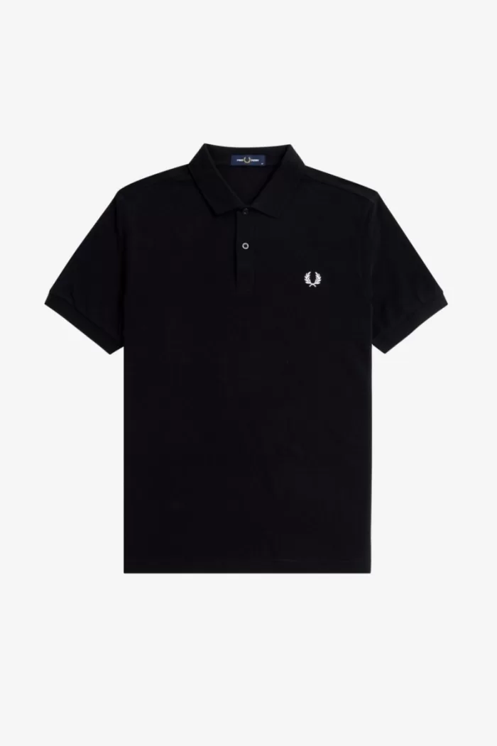 Fred Perry M6000 Men’s Shirt Black Snow White | DKJRH3865