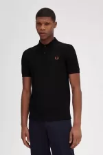 Fred Perry M6000 Men’s Shirt Black Whisky Brown | HBTGJ6520