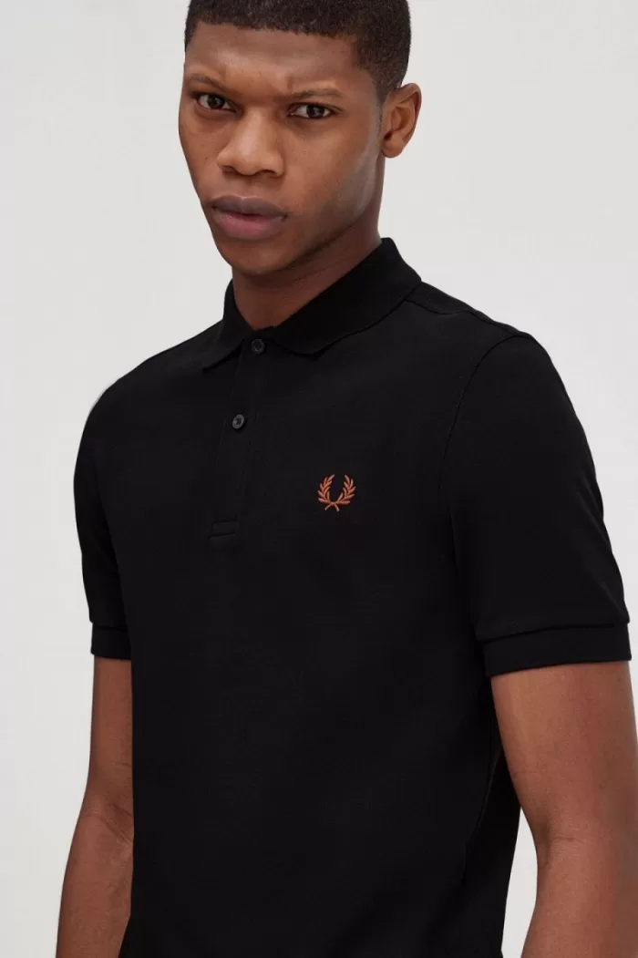 Fred Perry M6000 Men’s Shirt Black Whisky Brown | HBTGJ6520