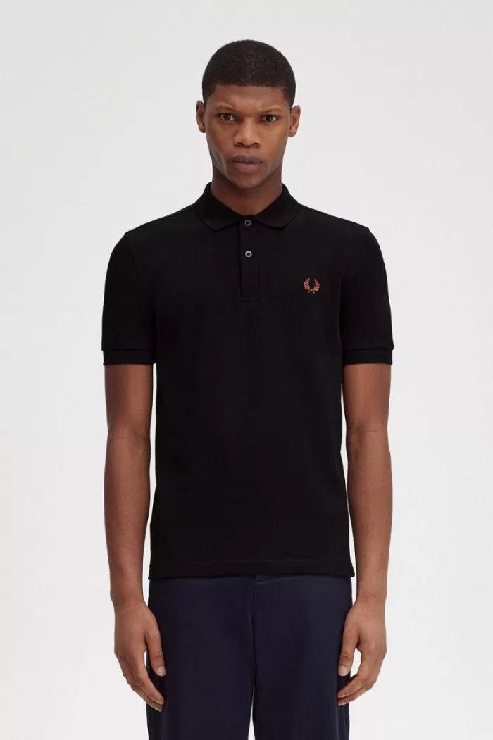 Fred Perry M6000 Men’s Shirt Black Whisky Brown | HBTGJ6520