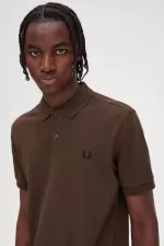 Fred Perry M6000 Men’s Shirt Burnt Tobacco Black | AXCJV7965