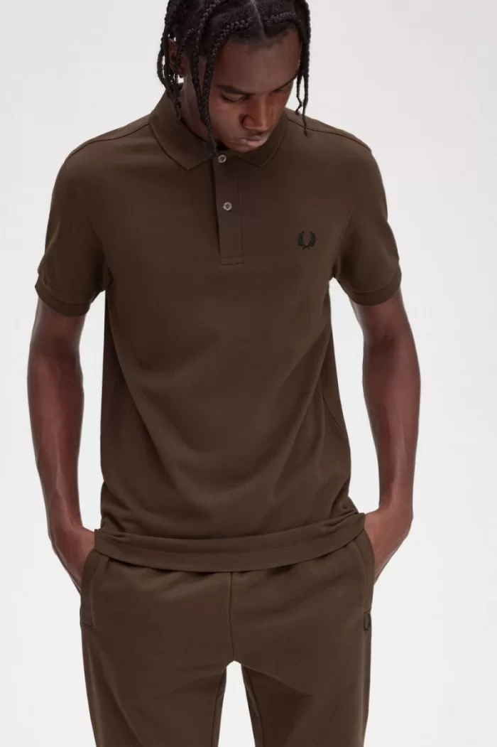 Fred Perry M6000 Men’s Shirt Burnt Tobacco Black | AXCJV7965