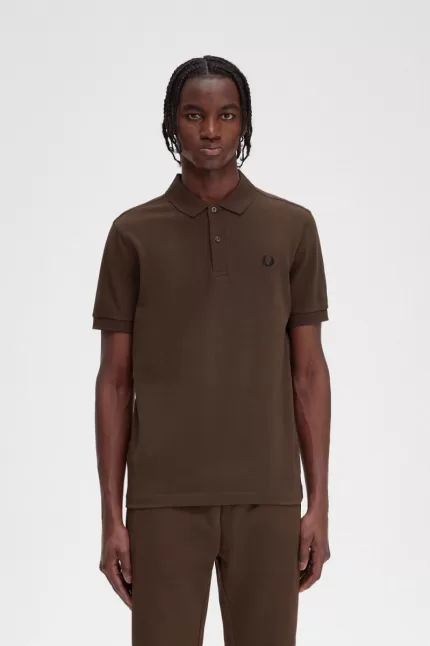 Fred Perry M6000 Men’s Shirt Burnt Tobacco Black | AXCJV7965