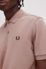 Fred Perry M6000 Men’s Shirt Dark Pink Burnt Tobacco | WFKYD8431