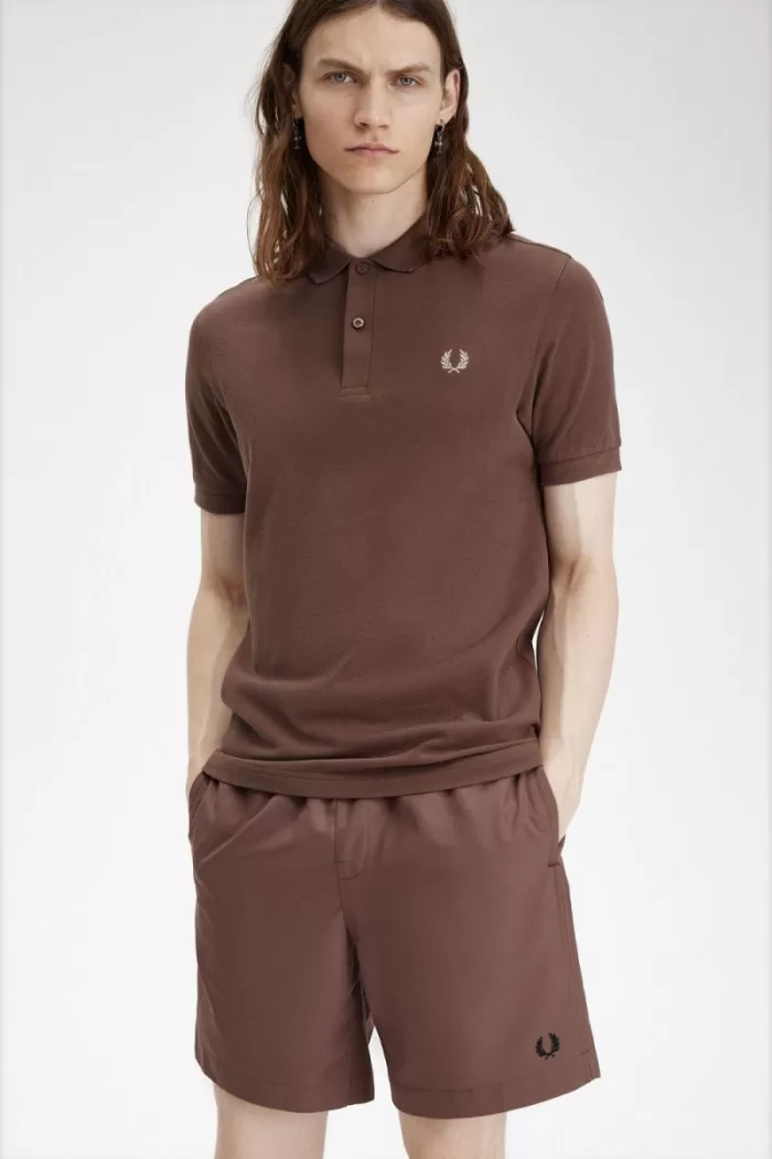 Fred Perry M6000 Men’s Shirt Dark Red Warm Grey | QCBYK6037