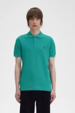 Fred Perry M6000 Men’s Shirt Deep Mint Whisky Brown | LIKFX8514