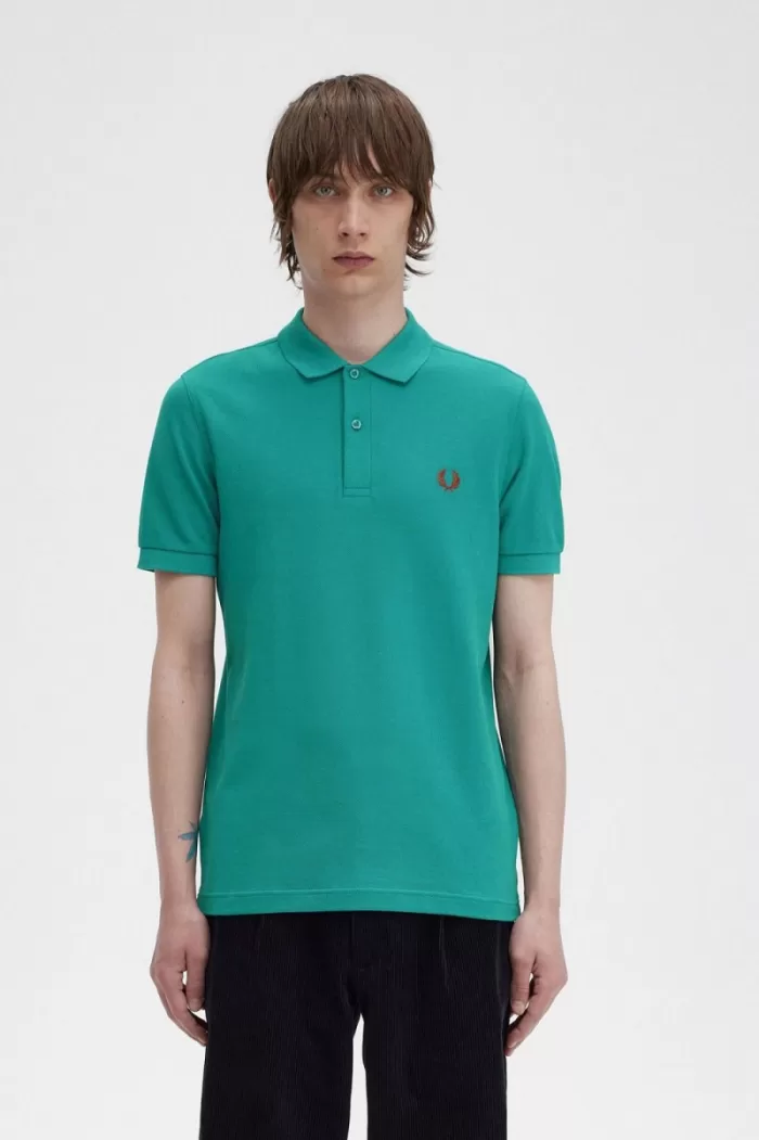 Fred Perry M6000 Men’s Shirt Deep Mint Whisky Brown | LIKFX8514