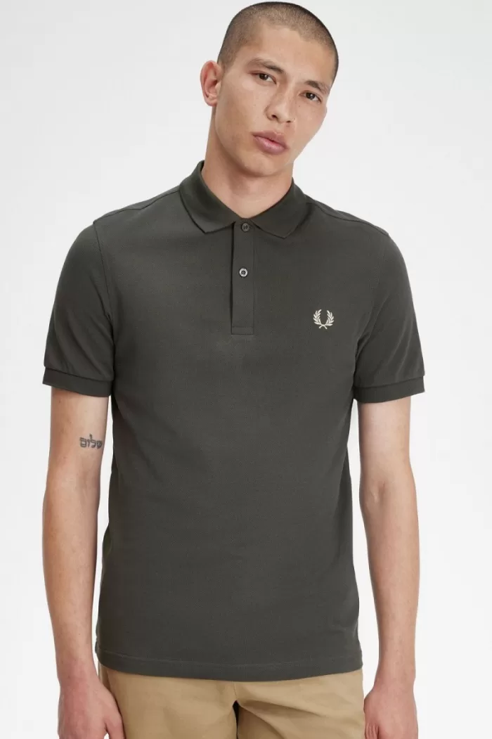 Fred Perry M6000 Men’s Shirt Field Green Oatmeal | GTROQ0581