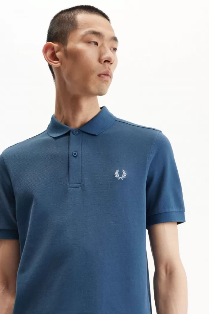 Fred Perry M6000 Men’s Shirt Midnight Blue Light Aqua | RICFJ8761