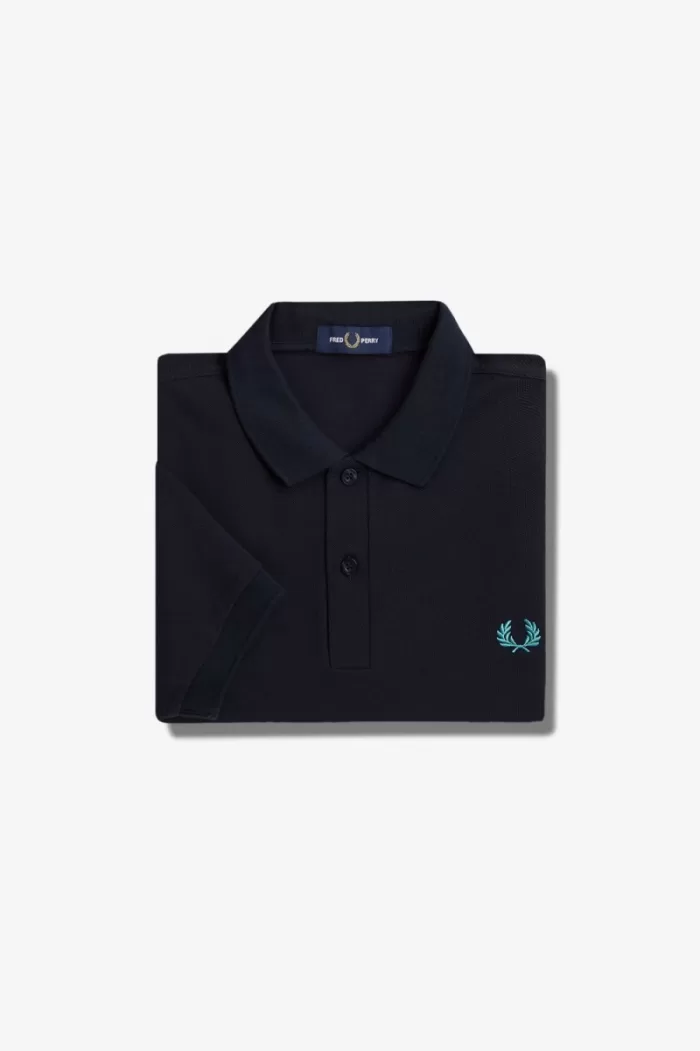 Fred Perry M6000 Men’s Shirt Navy Deep Mint | HWQRN8309