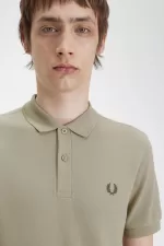 Fred Perry M6000 Men’s Shirt Warm Grey Dark Red | NRPUV5041