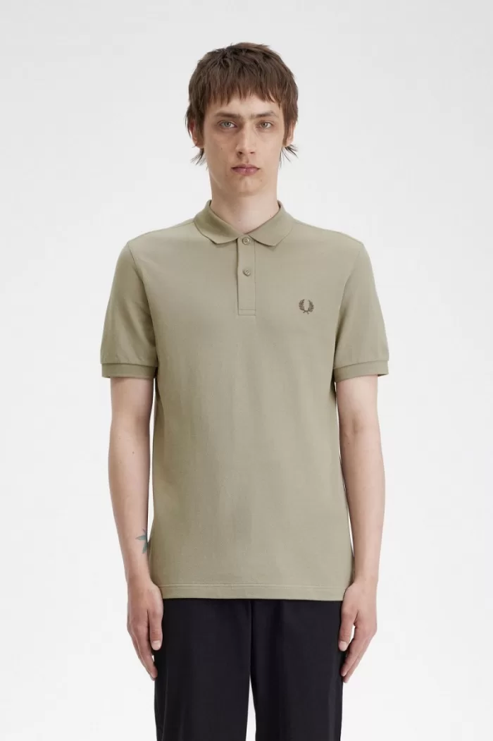 Fred Perry M6000 Men’s Shirt Warm Grey Dark Red | NRPUV5041