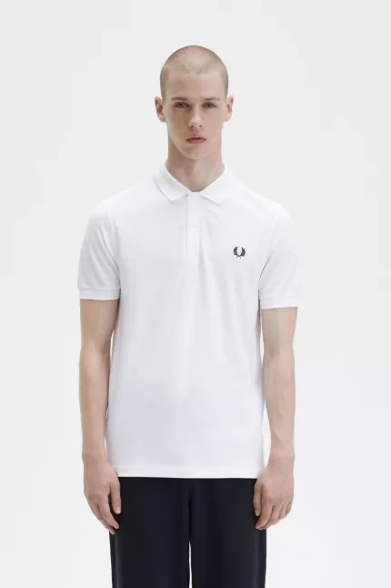 Fred Perry M6000 Men’s Shirt White Navy | UICRY1572