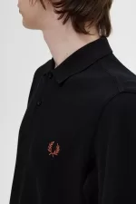 Fred Perry M6006 Men’s Shirt Black Whisky Brown | MAVFG2073