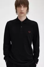 Fred Perry M6006 Men’s Shirt Black Whisky Brown | MAVFG2073