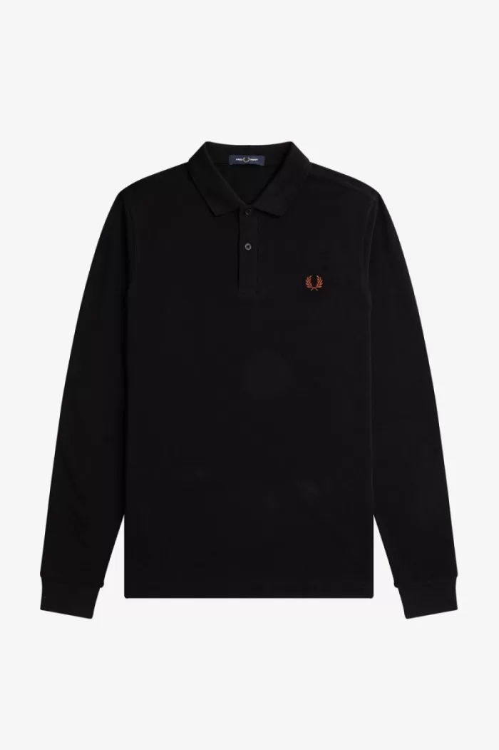 Fred Perry M6006 Men’s Shirt Black Whisky Brown | MAVFG2073