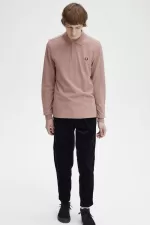 Fred Perry M6006 Men’s Shirt Dark Pink Burnt Tobacco | HXGCF7439