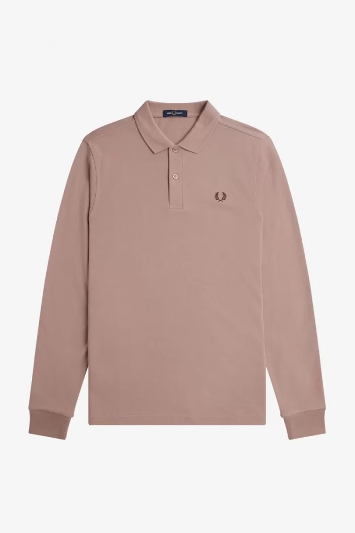 Fred Perry M6006 Men’s Shirt Dark Pink Burnt Tobacco | HXGCF7439