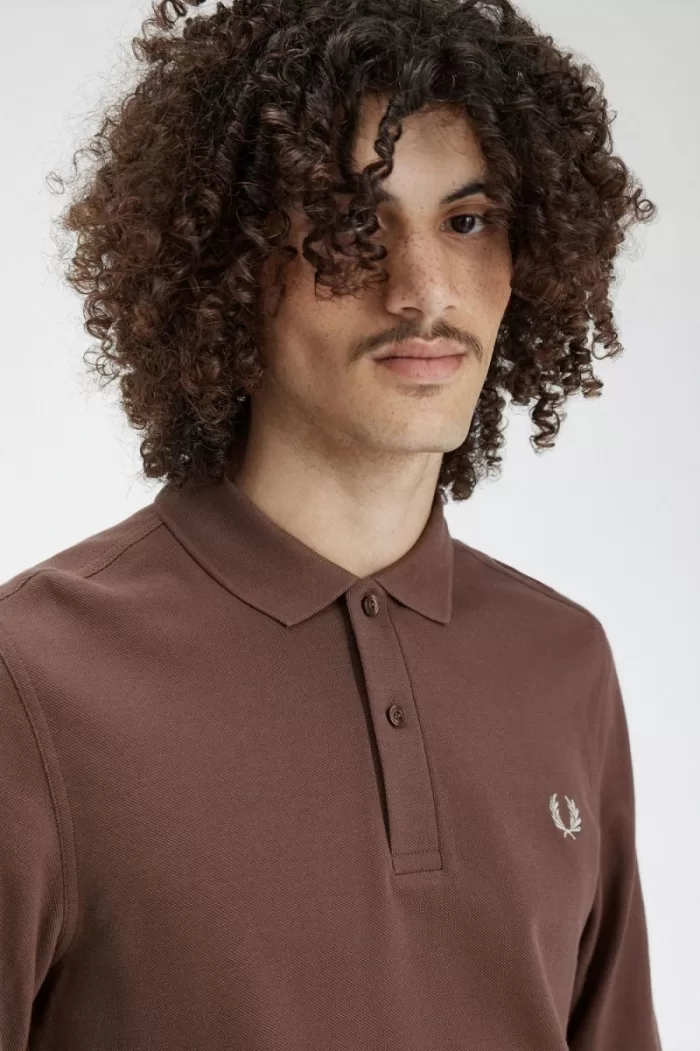 Fred Perry M6006 Men’s Shirt Dark Red Warm Grey | KCSHW3187