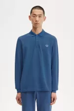 Fred Perry M6006 Men’s Shirt Midnight Blue Light Aqua | ZWHSM6403