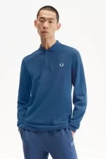 Fred Perry M6006 Men’s Shirt Midnight Blue Light Aqua | ZWHSM6403