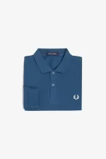 Fred Perry M6006 Men’s Shirt Midnight Blue Light Aqua | ZWHSM6403