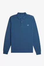 Fred Perry M6006 Men’s Shirt Midnight Blue Light Aqua | ZWHSM6403