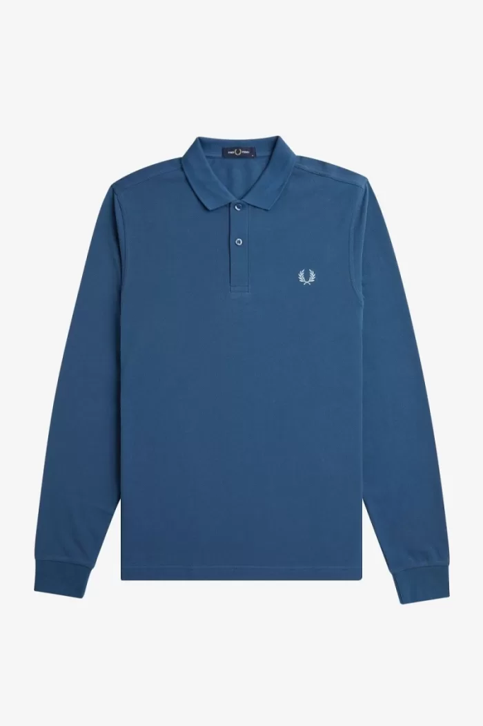 Fred Perry M6006 Men’s Shirt Midnight Blue Light Aqua | ZWHSM6403