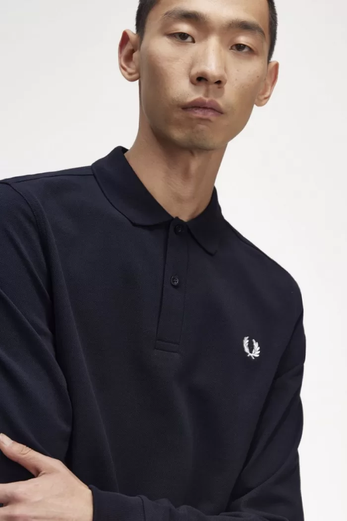 Fred Perry M6006 Men’s Shirt Navy White | BHEMK4789