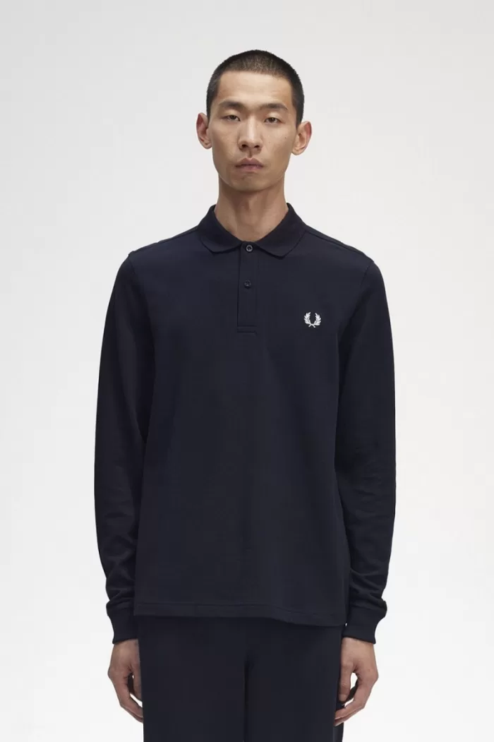 Fred Perry M6006 Men’s Shirt Navy White | BHEMK4789