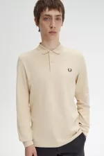 Fred Perry M6006 Men’s Shirt Oatmeal Black | YSVTD2569