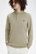 Fred Perry M6006 Men’s Shirt Warm Grey Dark Red | FXZLB5849