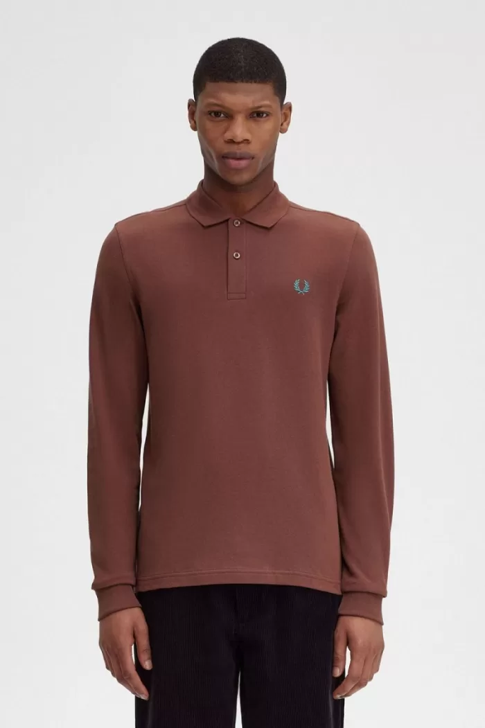 Fred Perry M6006 Men’s Shirt Whisky Brown Deep Mint | UDPQW2780