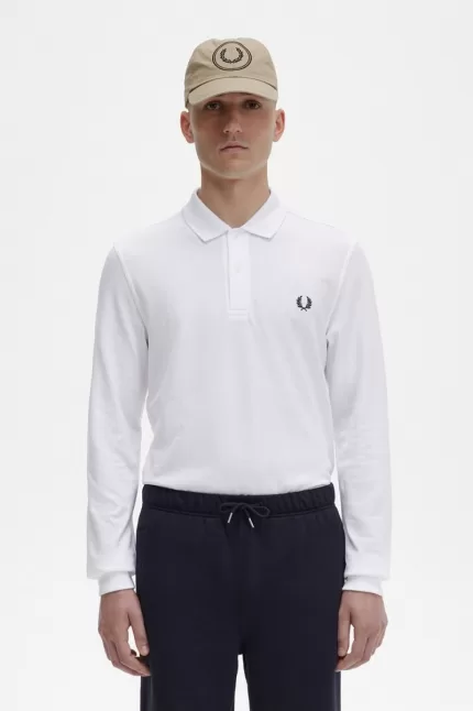 Fred Perry M6006 Men’s Shirt White Navy | OUJDH0658