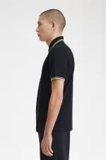 Fred Perry Makati M12 Men’s Polo Shirt Black Champagne | CQKFE5601