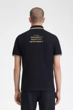 Fred Perry Makati M12 Men’s Polo Shirt Black Champagne | CQKFE5601