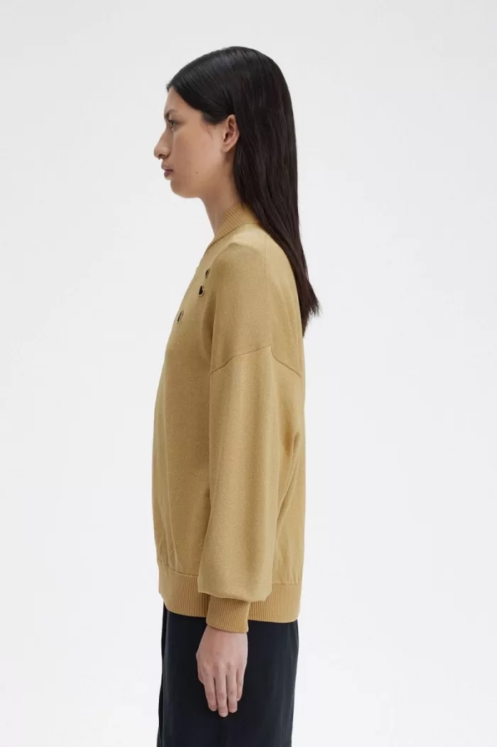 Fred Perry Metallic Knitted Bomber Women’s Jackets 1964 Gold | HXBPL2034