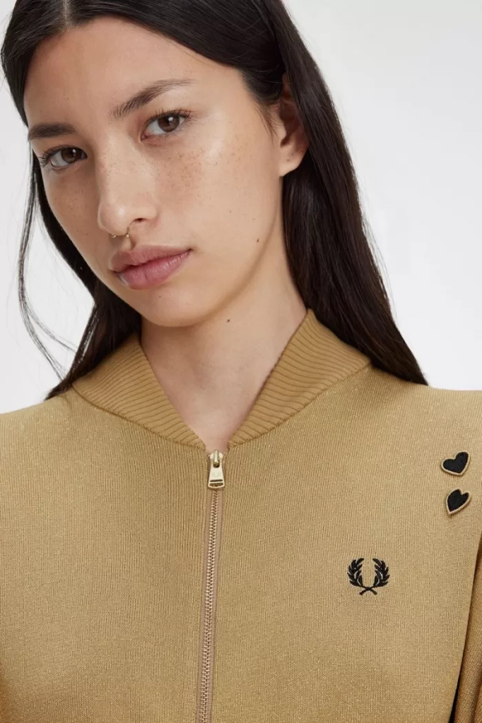 Fred Perry Metallic Knitted Bomber Women’s Jackets 1964 Gold | HXBPL2034