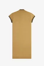 Fred Perry Metallic Knitted Women’s Dress 1964 Gold | VZBAW0819